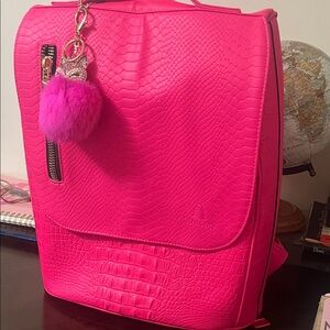 Stylish Pink Textured Women's Backpack